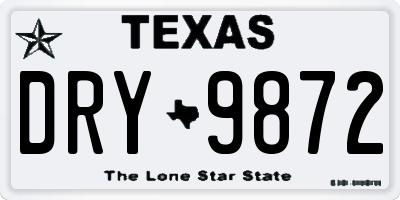 TX license plate DRY9872