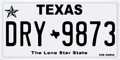 TX license plate DRY9873