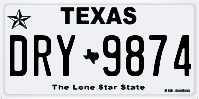 TX license plate DRY9874