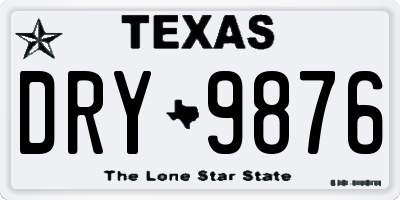 TX license plate DRY9876