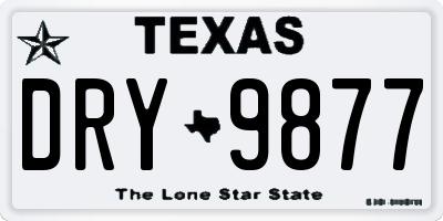 TX license plate DRY9877