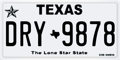 TX license plate DRY9878