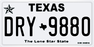 TX license plate DRY9880