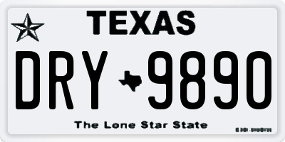 TX license plate DRY9890
