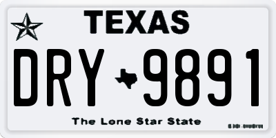 TX license plate DRY9891
