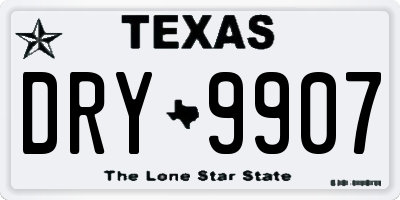 TX license plate DRY9907