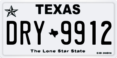 TX license plate DRY9912