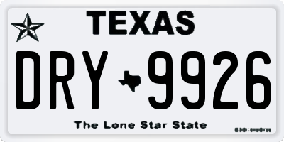 TX license plate DRY9926