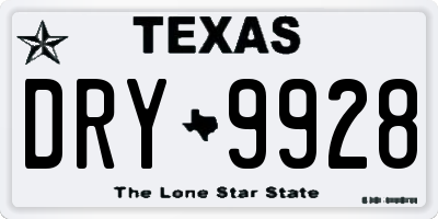 TX license plate DRY9928