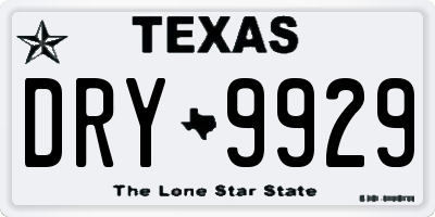 TX license plate DRY9929