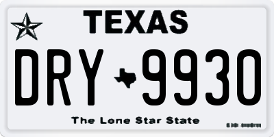 TX license plate DRY9930