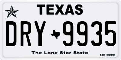 TX license plate DRY9935