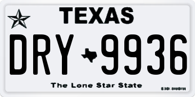 TX license plate DRY9936
