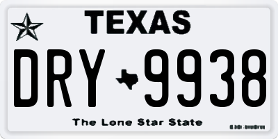 TX license plate DRY9938