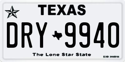 TX license plate DRY9940