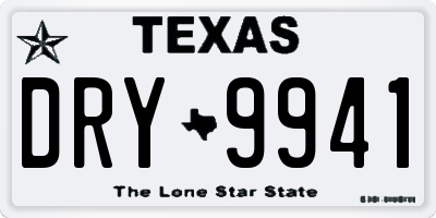 TX license plate DRY9941
