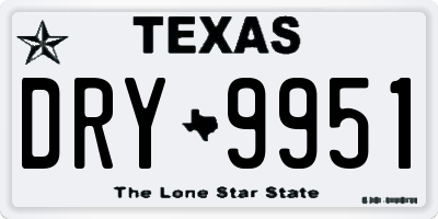 TX license plate DRY9951