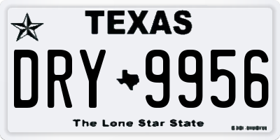 TX license plate DRY9956