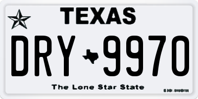 TX license plate DRY9970