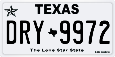 TX license plate DRY9972