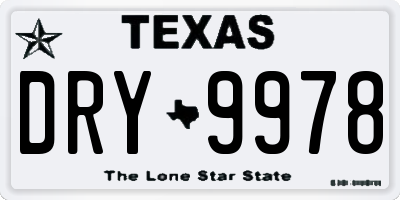 TX license plate DRY9978