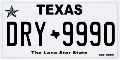 TX license plate DRY9990
