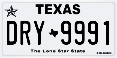 TX license plate DRY9991