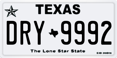 TX license plate DRY9992