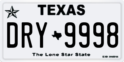 TX license plate DRY9998
