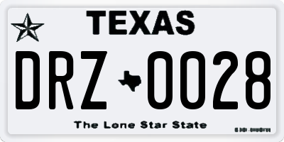 TX license plate DRZ0028