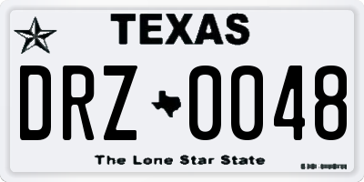 TX license plate DRZ0048