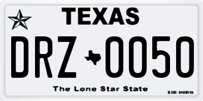TX license plate DRZ0050