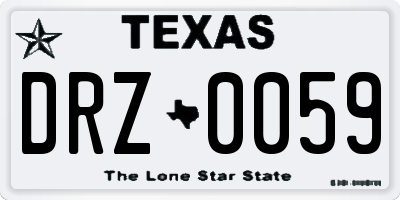 TX license plate DRZ0059
