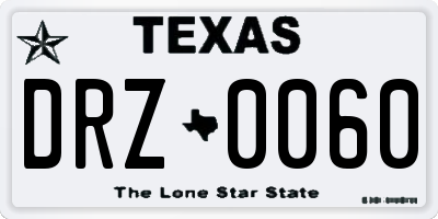 TX license plate DRZ0060
