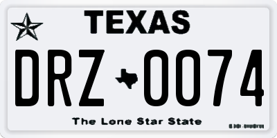 TX license plate DRZ0074