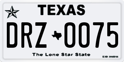 TX license plate DRZ0075