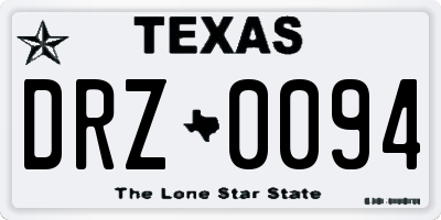 TX license plate DRZ0094