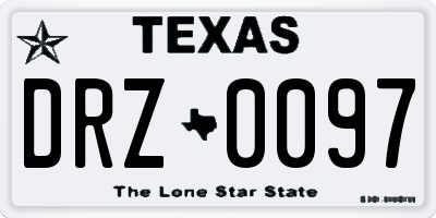 TX license plate DRZ0097