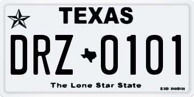TX license plate DRZ0101