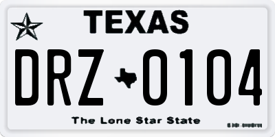 TX license plate DRZ0104
