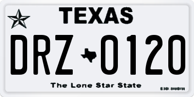 TX license plate DRZ0120