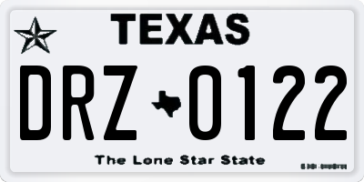 TX license plate DRZ0122