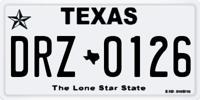TX license plate DRZ0126