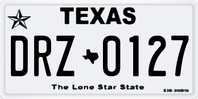 TX license plate DRZ0127