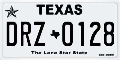 TX license plate DRZ0128