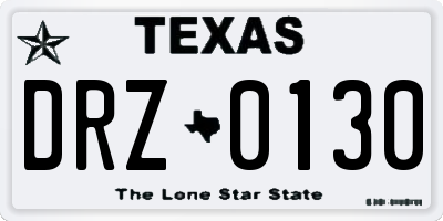 TX license plate DRZ0130