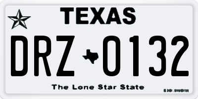 TX license plate DRZ0132