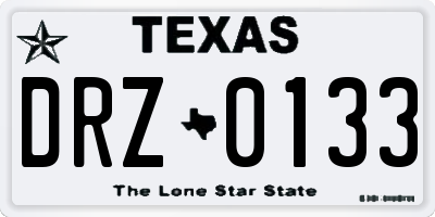 TX license plate DRZ0133