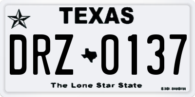 TX license plate DRZ0137