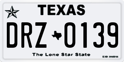 TX license plate DRZ0139